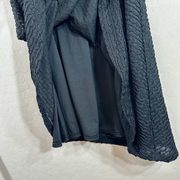 Studio M Women's Dress Black Textured Knit Sleeveless Short A Line‎ Dress Size L - Picture 9 of 9